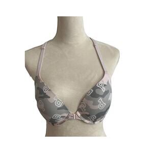 Victoria's Secret PINK Wear Everywhere Push Up Camo Strappy UW Bra Size 32DD